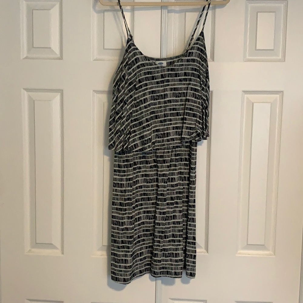 Black and white mini dress